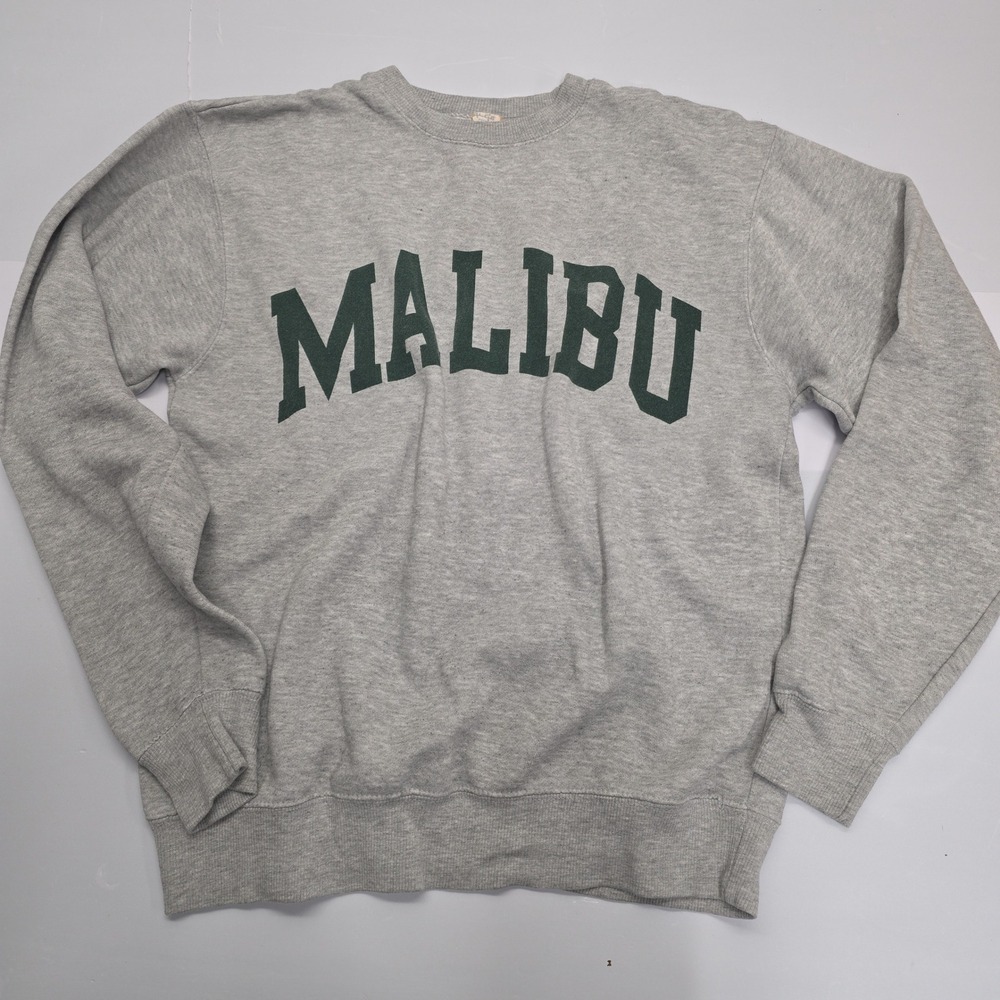 John Galt Brandy Melville Malibu Sweatshirt Gray One Size Crewneck Graphic